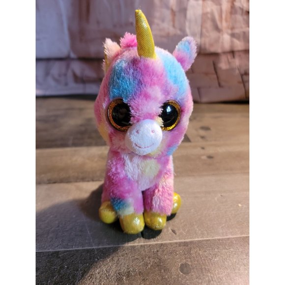 Beanie baby fantasia unicorn multi color stuffed animal plush toy - Picture 1 of 5